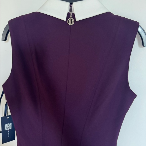 👗Tommy Hilfiger Women's White Collar Fit and Flare  .Purple Sleeveless Dress . - Picture 8 of 8